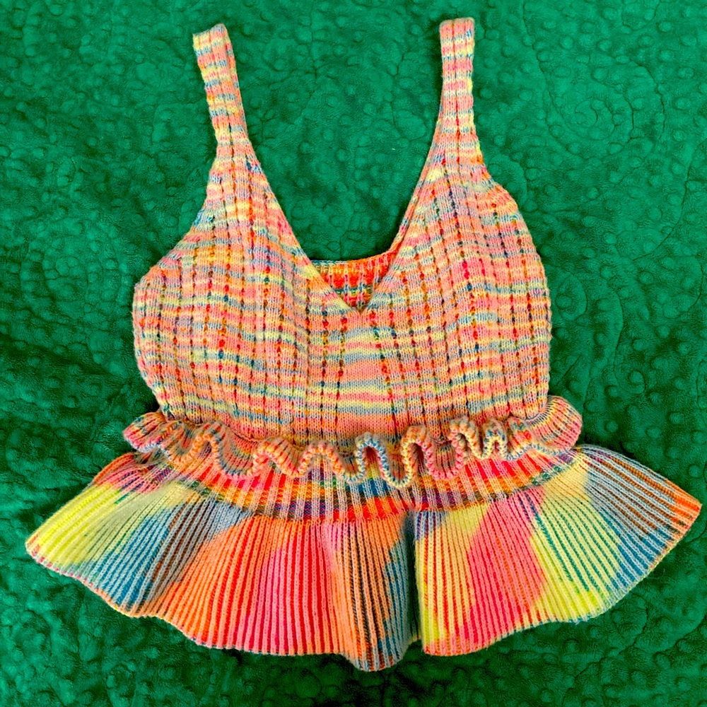 Multi color sweater tank top